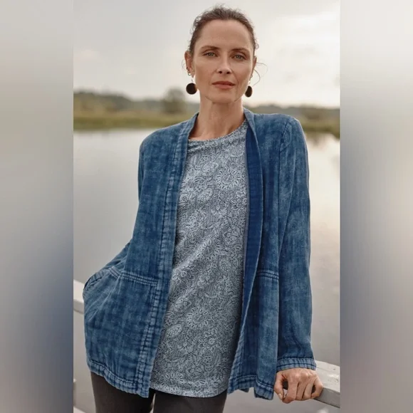 Pure Jill Double-Cloth Indigo Jacket Size Small NWT - Picture 3 of 13